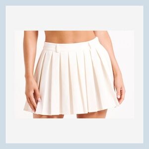 NWT MESHKI Mura Pleated Mini Skirt - Ivory